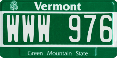 VT license plate WWW976