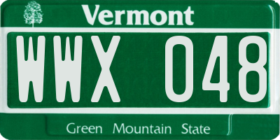 VT license plate WWX048