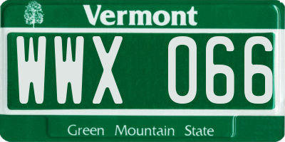 VT license plate WWX066
