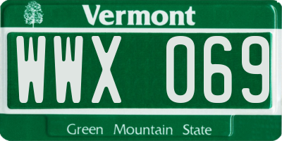 VT license plate WWX069