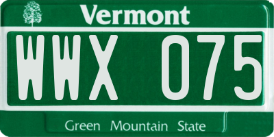 VT license plate WWX075
