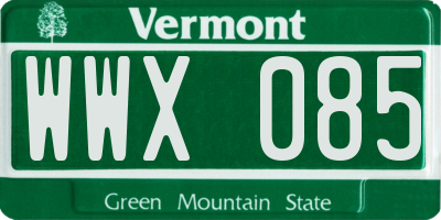 VT license plate WWX085