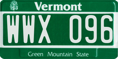 VT license plate WWX096