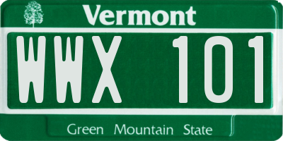 VT license plate WWX101
