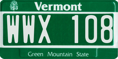 VT license plate WWX108