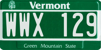 VT license plate WWX129