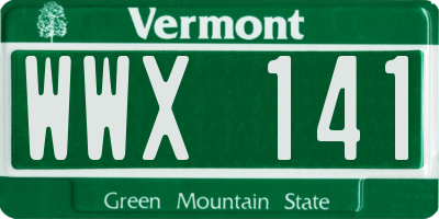 VT license plate WWX141