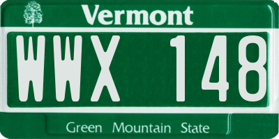 VT license plate WWX148