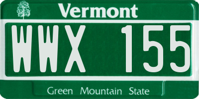 VT license plate WWX155