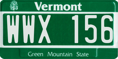 VT license plate WWX156