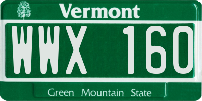 VT license plate WWX160