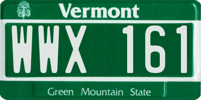 VT license plate WWX161
