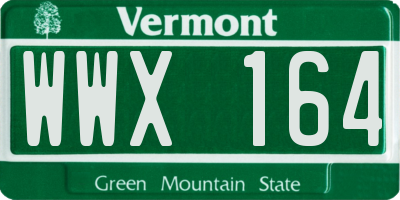 VT license plate WWX164