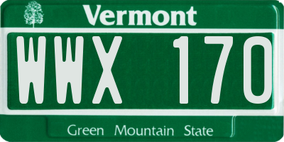 VT license plate WWX170