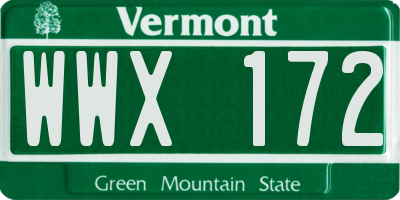 VT license plate WWX172