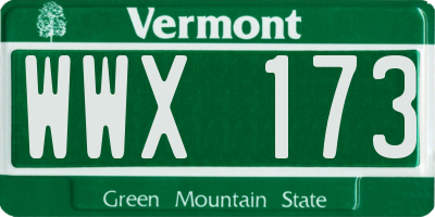 VT license plate WWX173