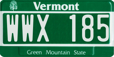 VT license plate WWX185