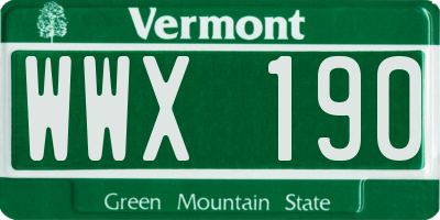 VT license plate WWX190