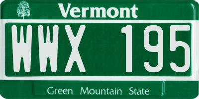 VT license plate WWX195