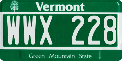 VT license plate WWX228
