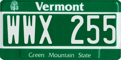VT license plate WWX255