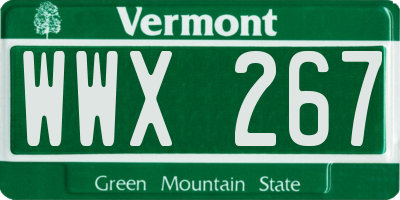 VT license plate WWX267