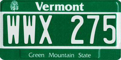 VT license plate WWX275