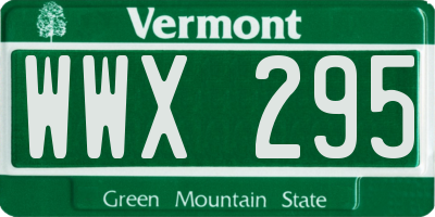 VT license plate WWX295