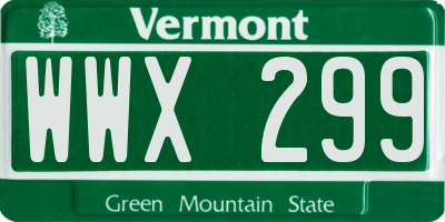 VT license plate WWX299