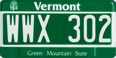 VT license plate WWX302