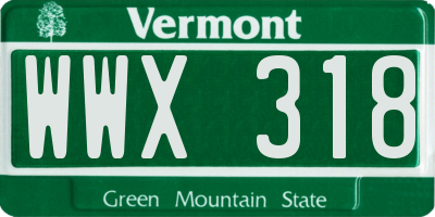 VT license plate WWX318