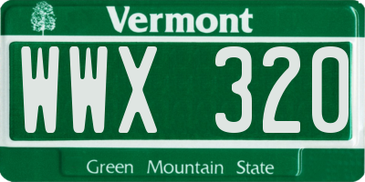 VT license plate WWX320