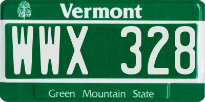 VT license plate WWX328