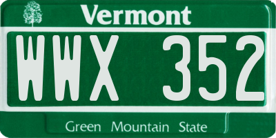 VT license plate WWX352