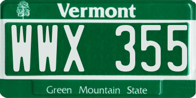 VT license plate WWX355
