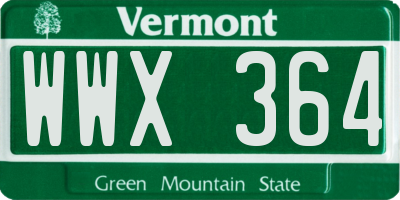 VT license plate WWX364