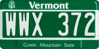 VT license plate WWX372