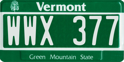 VT license plate WWX377