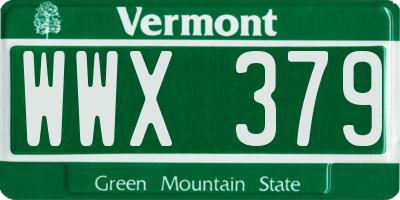 VT license plate WWX379