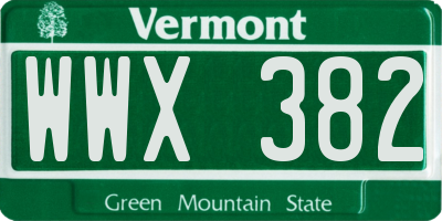 VT license plate WWX382