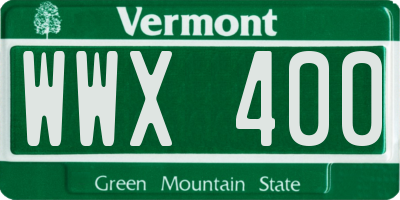 VT license plate WWX400
