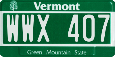 VT license plate WWX407