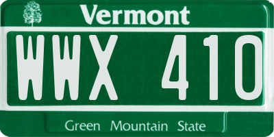 VT license plate WWX410