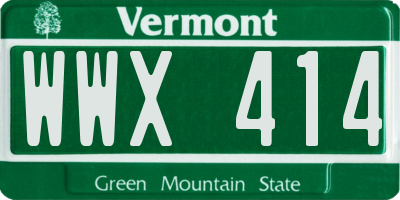 VT license plate WWX414