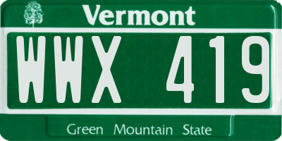VT license plate WWX419