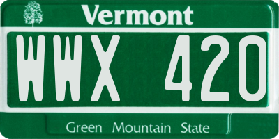 VT license plate WWX420