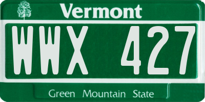 VT license plate WWX427