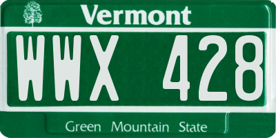 VT license plate WWX428