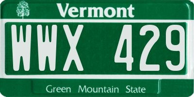 VT license plate WWX429