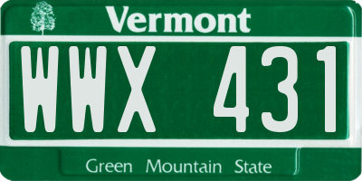 VT license plate WWX431
